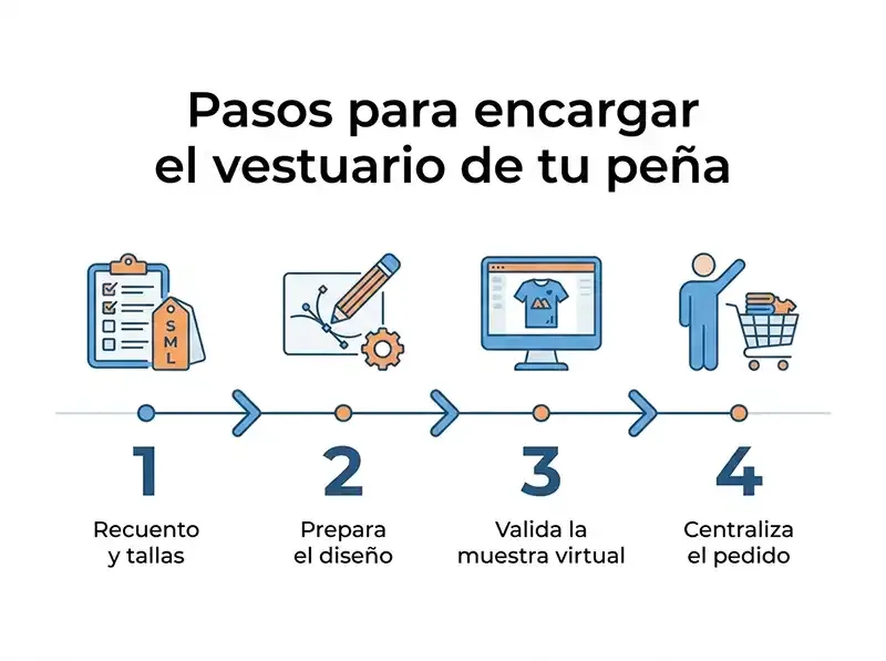 infografía proceso pedido ropa de peñas
