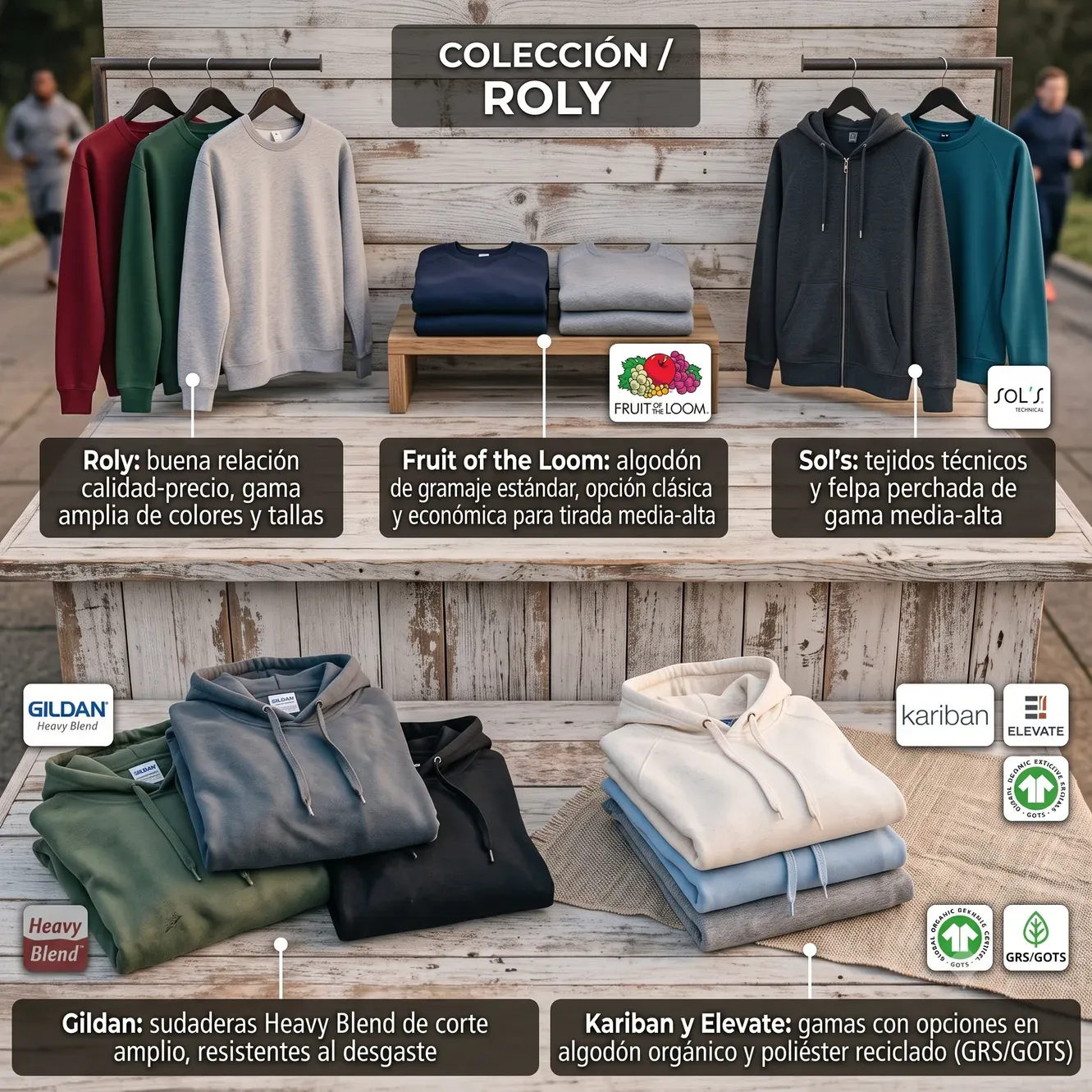 roly sols gildan mejores marcas de sudaderas personalizadas