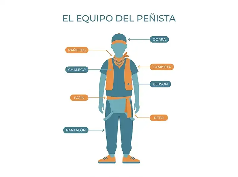 mapa de prendas de un peñista