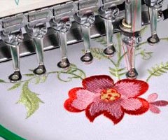 bordado tela flor