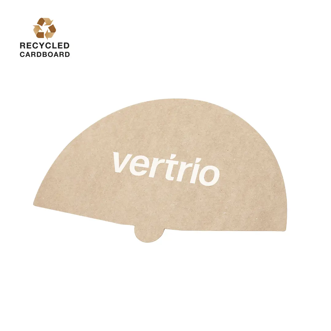 Protector para tacones de cartón reciclado color marrón con el logo Vertrío.