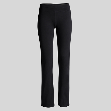 Pantalones negros de tiro alto con corte recto para mujer.