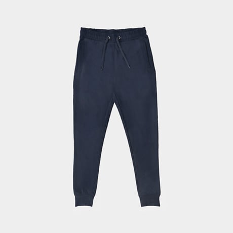 Pantalón de chándal azul marino con cintura elástica y cordón ajustable.