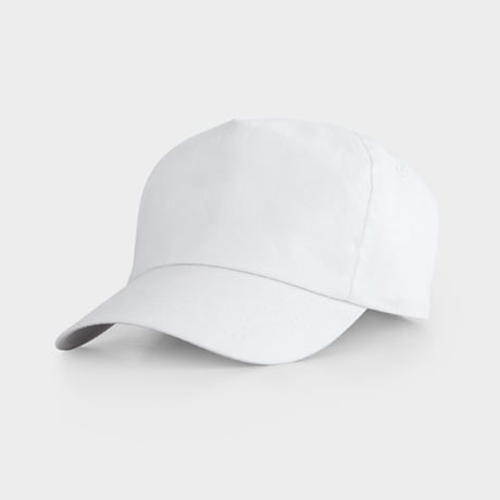 Gorra blanca de algodón con visera curva.