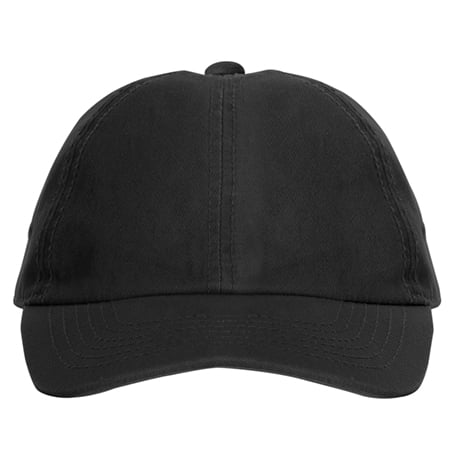 Gorra negra de algodón con visera curva.