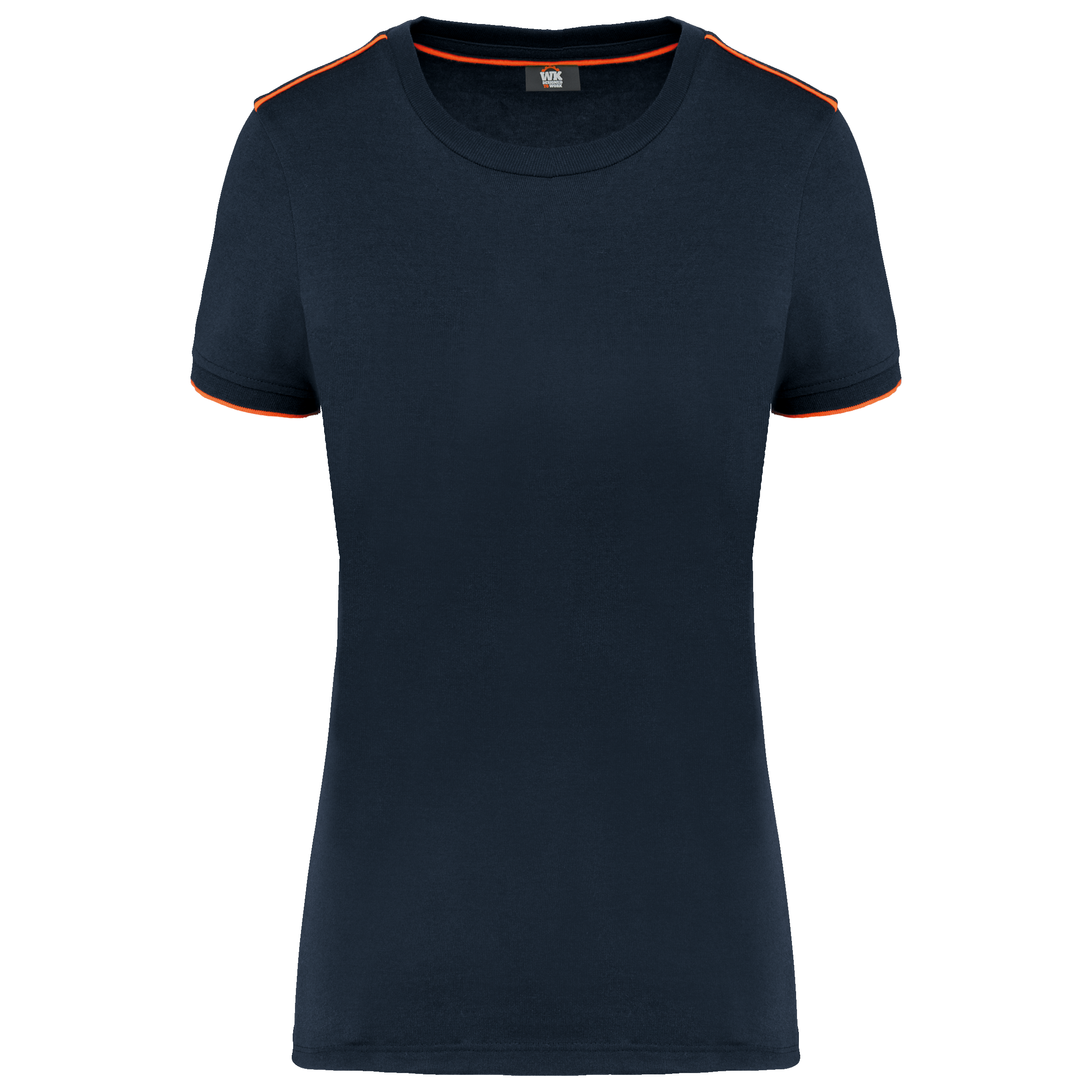navy/fluorescent orange