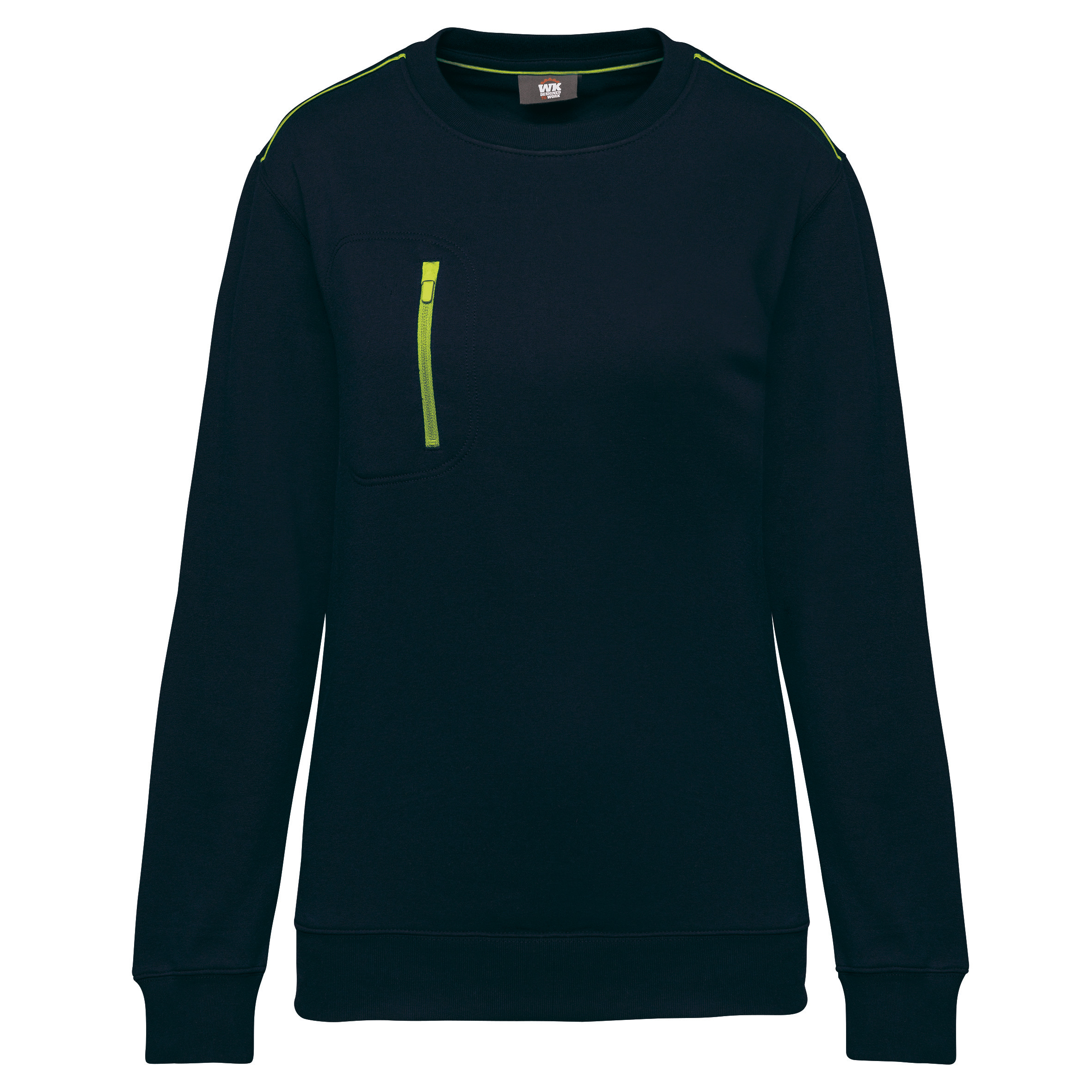 navy/fluorescent yellow