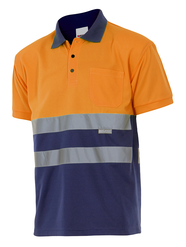 Naranja flúor/Azul marino